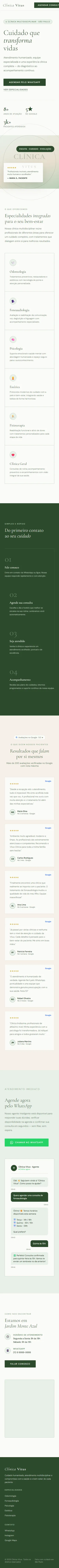 Site da Clínica Vitus no celular